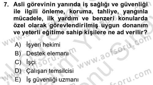 Halk Sağlığı Dersi 2024 - 2025 Yılı (Final) Dönem Sonu Sınav Soruları 7. Soru