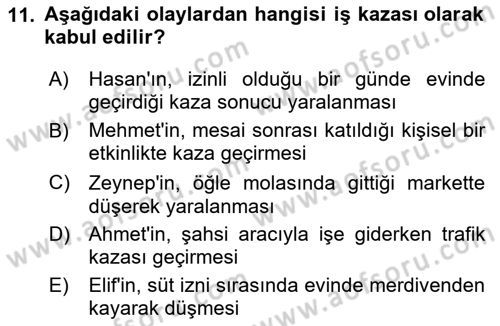 Halk Sağlığı Dersi 2025 - 2026 Yılı Yaz Okulu Sınav Soruları 11. Soru