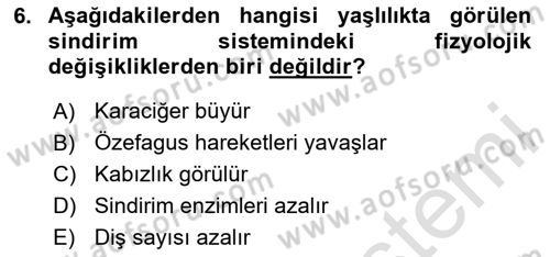 Halk Sağlığı Dersi 2025 - 2026 Yılı Yaz Okulu Sınav Soruları 6. Soru