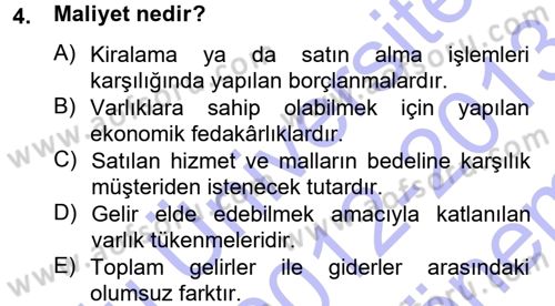 Lojistik İlkeleri Dersi 2012 - 2013 Yılı (Final) Dönem Sonu Sınav Soruları 4. Soru