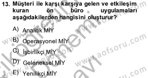 Lojistik İlkeleri Dersi 2014 - 2015 Yılı (Final) Dönem Sonu Sınav Soruları 13. Soru