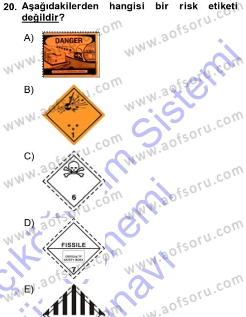 Lojistik İlkeleri Dersi 2015 - 2016 Yılı (Final) Dönem Sonu Sınav Soruları 20. Soru