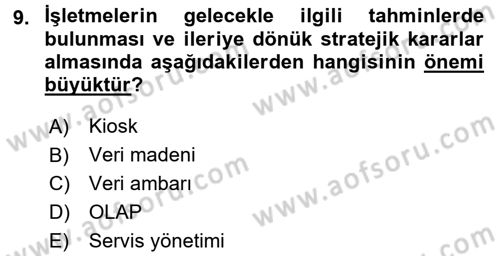 Lojistik İlkeleri Dersi 2015 - 2016 Yılı (Final) Dönem Sonu Sınav Soruları 9. Soru
