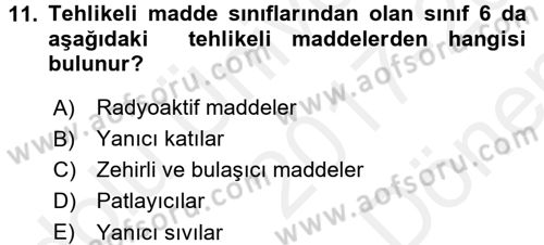Lojistik İlkeleri Dersi 2017 - 2018 Yılı (Final) Dönem Sonu Sınav Soruları 11. Soru