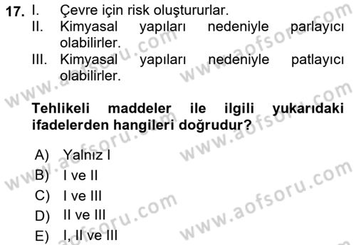 Lojistik İlkeleri Dersi 2021 - 2022 Yılı (Final) Dönem Sonu Sınav Soruları 17. Soru