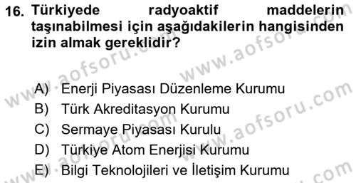 Lojistik İlkeleri Dersi 2021 - 2022 Yılı Yaz Okulu Sınavı 16. Soru