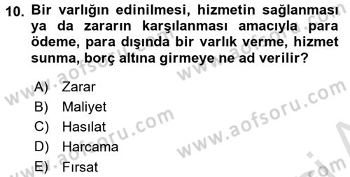 Lojistik İlkeleri Dersi 2022 - 2023 Yılı Yaz Okulu Sınav Soruları 10. Soru