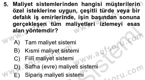 Lojistik İlkeleri Dersi 2023 - 2024 Yılı (Final) Dönem Sonu Sınav Soruları 5. Soru