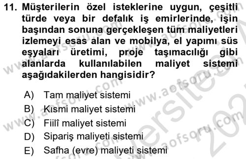 Lojistik İlkeleri Dersi 2024 - 2025 Yılı (Final) Dönem Sonu Sınav Soruları 11. Soru