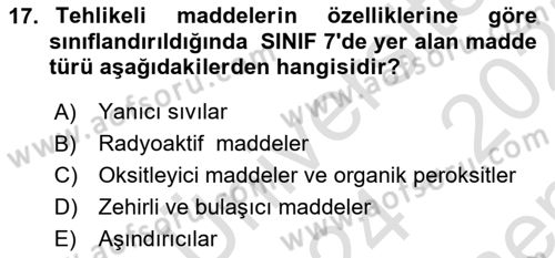 Lojistik İlkeleri Dersi 2024 - 2025 Yılı (Final) Dönem Sonu Sınav Soruları 17. Soru