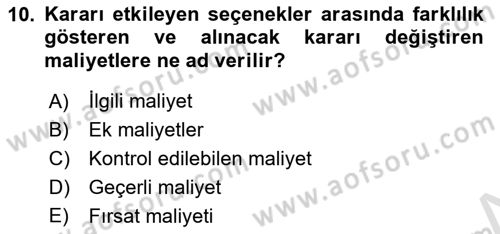 Lojistik İlkeleri Dersi 2024 - 2025 Yılı Yaz Okulu Sınav Soruları 10. Soru