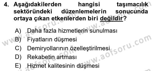 Lojistik İlkeleri Dersi 2025 - 2026 Yılı (Vize) Ara Sınav Soruları 4. Soru