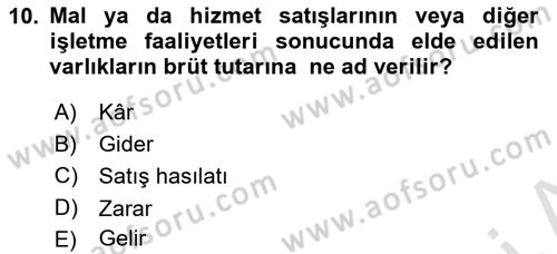 Lojistik İlkeleri Dersi 2025 - 2026 Yılı (Final) Dönem Sonu Sınav Soruları 10. Soru
