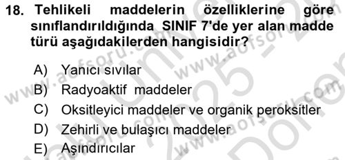 Lojistik İlkeleri Dersi 2025 - 2026 Yılı (Final) Dönem Sonu Sınav Soruları 18. Soru
