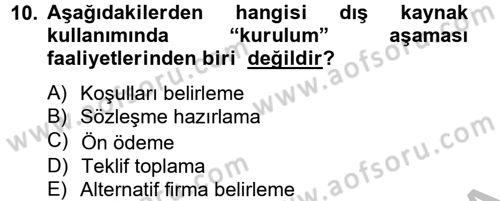 Çağdaş Lojistik Uygulamaları Dersi 2012 - 2013 Yılı (Vize) Ara Sınav Soruları 10. Soru