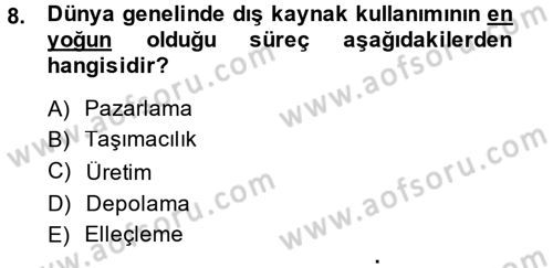 Çağdaş Lojistik Uygulamaları Dersi 2014 - 2015 Yılı (Vize) Ara Sınav Soruları 8. Soru