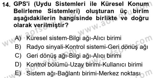 Çağdaş Lojistik Uygulamaları Dersi 2017 - 2018 Yılı (Final) Dönem Sonu Sınav Soruları 14. Soru