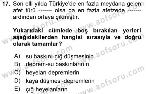Çağdaş Lojistik Uygulamaları Dersi 2017 - 2018 Yılı (Final) Dönem Sonu Sınav Soruları 17. Soru