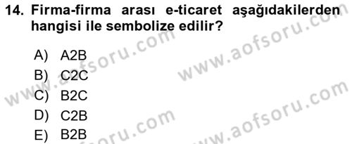 Çağdaş Lojistik Uygulamaları Dersi 2018 - 2019 Yılı (Final) Dönem Sonu Sınav Soruları 14. Soru