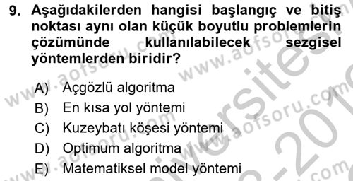 Çağdaş Lojistik Uygulamaları Dersi 2018 - 2019 Yılı Yaz Okulu Sınav Soruları 9. Soru