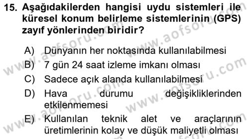 Çağdaş Lojistik Uygulamaları Dersi 2021 - 2022 Yılı (Final) Dönem Sonu Sınav Soruları 15. Soru
