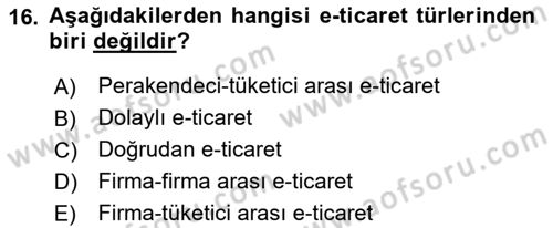 Çağdaş Lojistik Uygulamaları Dersi 2021 - 2022 Yılı Yaz Okulu Sınav Soruları 16. Soru
