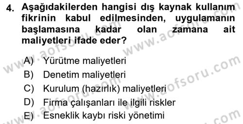 Çağdaş Lojistik Uygulamaları Dersi 2021 - 2022 Yılı Yaz Okulu Sınav Soruları 4. Soru