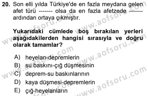 Çağdaş Lojistik Uygulamaları Dersi 2023 - 2024 Yılı Yaz Okulu Sınav Soruları 20. Soru