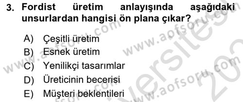 Çağdaş Lojistik Uygulamaları Dersi 2024 - 2025 Yılı (Final) Dönem Sonu Sınav Soruları 3. Soru