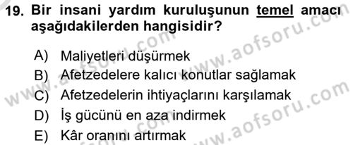 Çağdaş Lojistik Uygulamaları Dersi 2024 - 2025 Yılı Yaz Okulu Sınav Soruları 19. Soru
