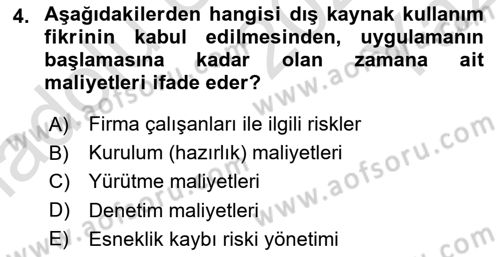 Çağdaş Lojistik Uygulamaları Dersi 2024 - 2025 Yılı Yaz Okulu Sınav Soruları 4. Soru