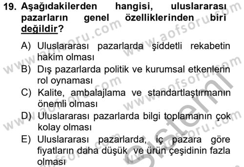 Lojistik Yönetimi Dersi 2012 - 2013 Yılı (Vize) Ara Sınav Soruları 19. Soru