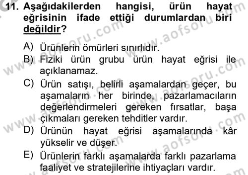 Lojistik Yönetimi Dersi 2012 - 2013 Yılı (Final) Dönem Sonu Sınav Soruları 11. Soru