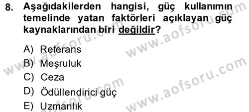 Lojistik Yönetimi Dersi 2013 - 2014 Yılı (Final) Dönem Sonu Sınav Soruları 8. Soru