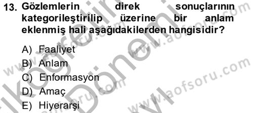 Lojistik Yönetimi Dersi 2014 - 2015 Yılı (Final) Dönem Sonu Sınav Soruları 13. Soru