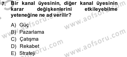 Lojistik Yönetimi Dersi 2014 - 2015 Yılı (Final) Dönem Sonu Sınav Soruları 7. Soru