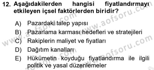 Lojistik Yönetimi Dersi 2015 - 2016 Yılı (Vize) Ara Sınav Soruları 12. Soru