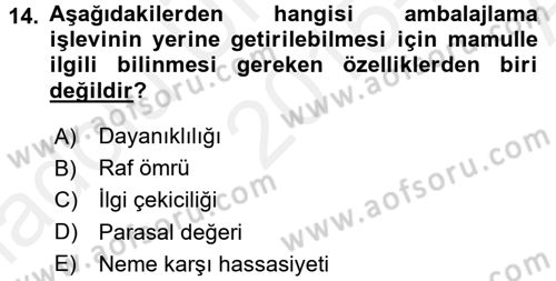Lojistik Yönetimi Dersi 2015 - 2016 Yılı (Vize) Ara Sınav Soruları 14. Soru