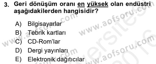 Lojistik Yönetimi Dersi 2015 - 2016 Yılı (Vize) Ara Sınav Soruları 3. Soru