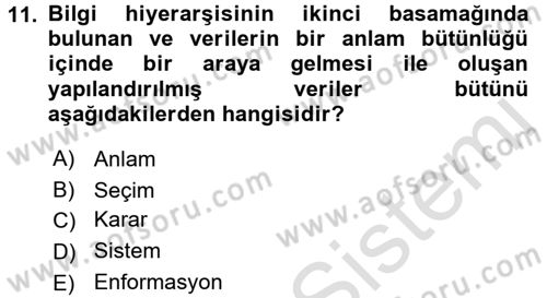 Lojistik Yönetimi Dersi 2015 - 2016 Yılı (Final) Dönem Sonu Sınav Soruları 11. Soru