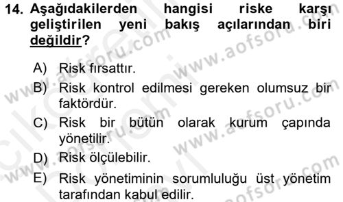 Lojistik Yönetimi Dersi 2015 - 2016 Yılı Tek Ders Sınav Soruları 14. Soru