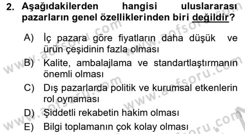 Lojistik Yönetimi Dersi 2016 - 2017 Yılı 3 Ders Sınav Soruları 2. Soru