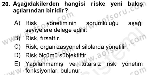 Lojistik Yönetimi Dersi 2017 - 2018 Yılı 3 Ders Sınav Soruları 20. Soru