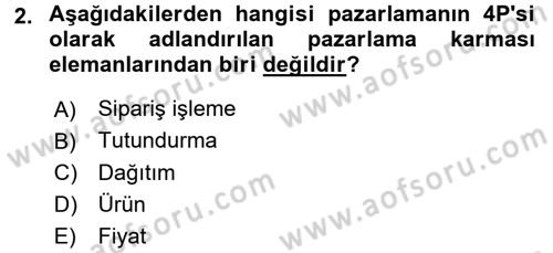 Lojistik Yönetimi Dersi 2017 - 2018 Yılı (Final) Dönem Sonu Sınav Soruları 2. Soru