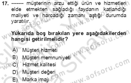 Lojistik Yönetimi Dersi 2021 - 2022 Yılı (Vize) Ara Sınav Soruları 17. Soru