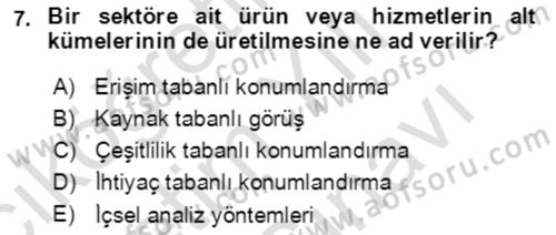 Lojistik Yönetimi Dersi 2021 - 2022 Yılı (Vize) Ara Sınav Soruları 7. Soru