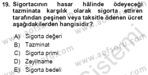 Lojistik Yönetimi Dersi 2021 - 2022 Yılı (Final) Dönem Sonu Sınav Soruları 19. Soru