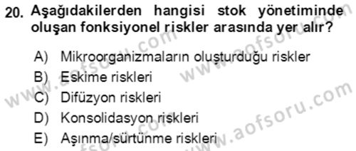 Lojistik Yönetimi Dersi 2021 - 2022 Yılı (Final) Dönem Sonu Sınav Soruları 20. Soru