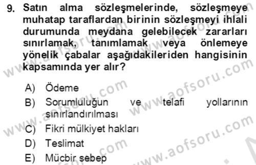 Lojistik Yönetimi Dersi 2021 - 2022 Yılı (Final) Dönem Sonu Sınav Soruları 9. Soru