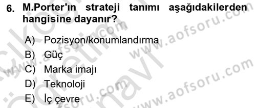 Lojistik Yönetimi Dersi 2021 - 2022 Yılı Yaz Okulu Sınav Soruları 6. Soru